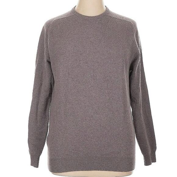 Johnstons of Elgin 100% Cashmere Sweater Scotland Crewneck Luxury Men’s Gray - Picture 1 of 5
